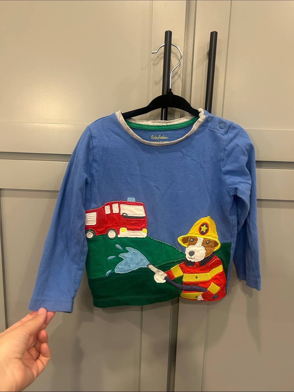 18-24 month Baby Boden fire dog applique